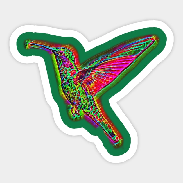 Hummingbird in Flight - Bird Art 2 Sticker by FTLOG